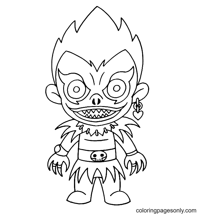 Chibi Ryuk Death Note Coloring Pages