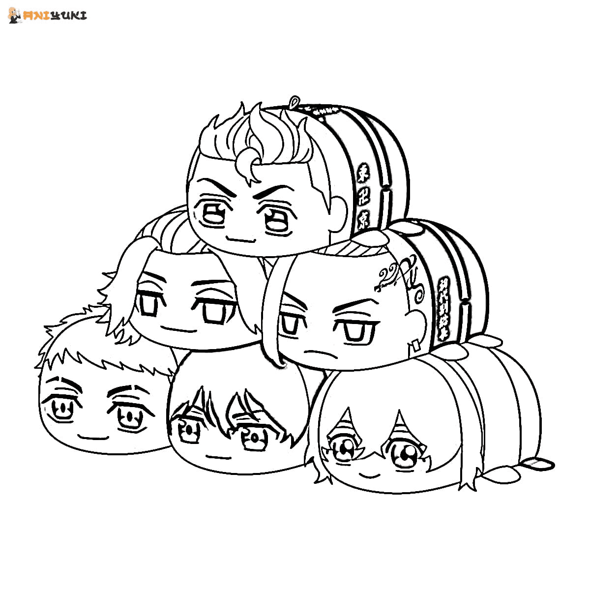 Chibi Tokyo Revengers Coloring Page