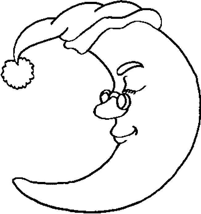 Christmas Moon Coloring Pages