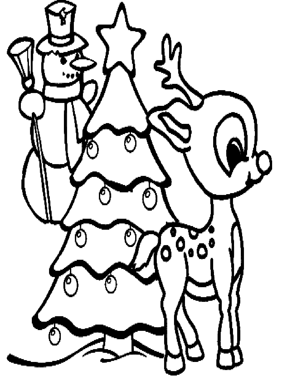 Christmas Rudolph Coloring Page - Free Printable Coloring Pages