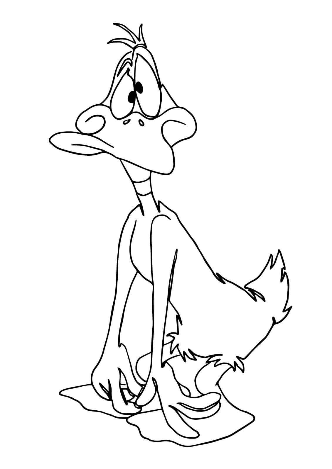Confused Daffy Duck Coloring Page