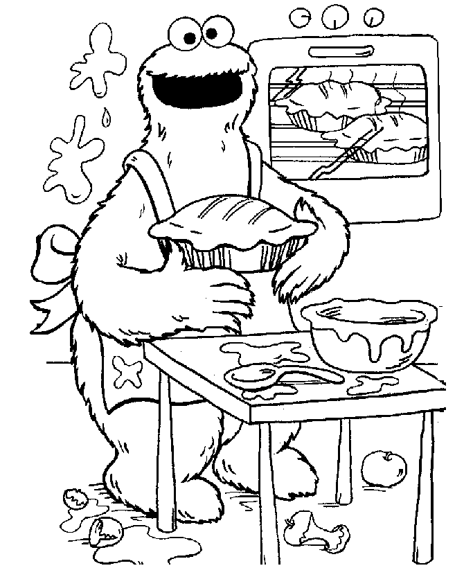 Cookie Monster Sesame Street Coloring Page