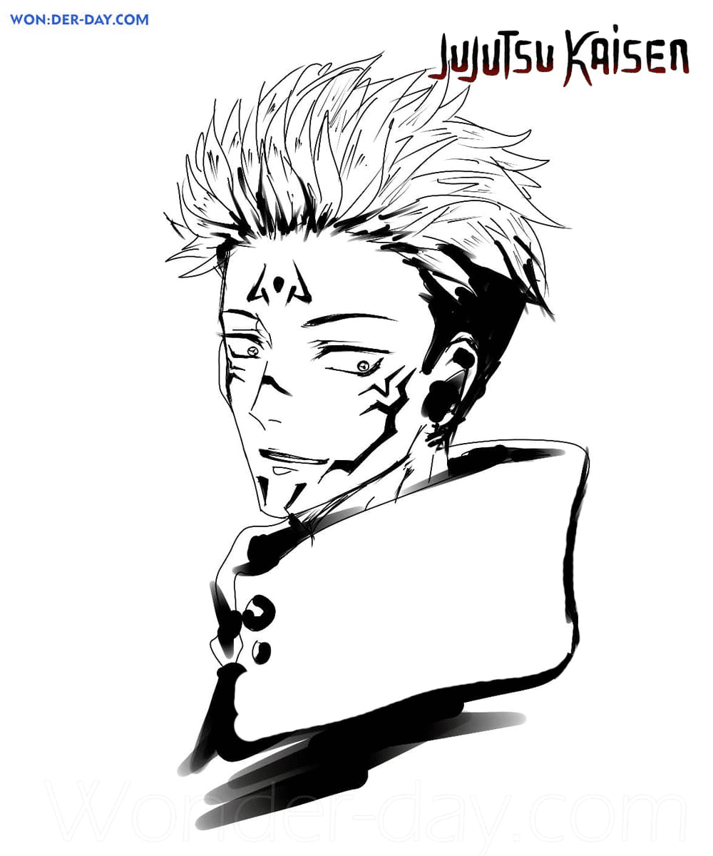 Cool Sukuna Coloring Pages