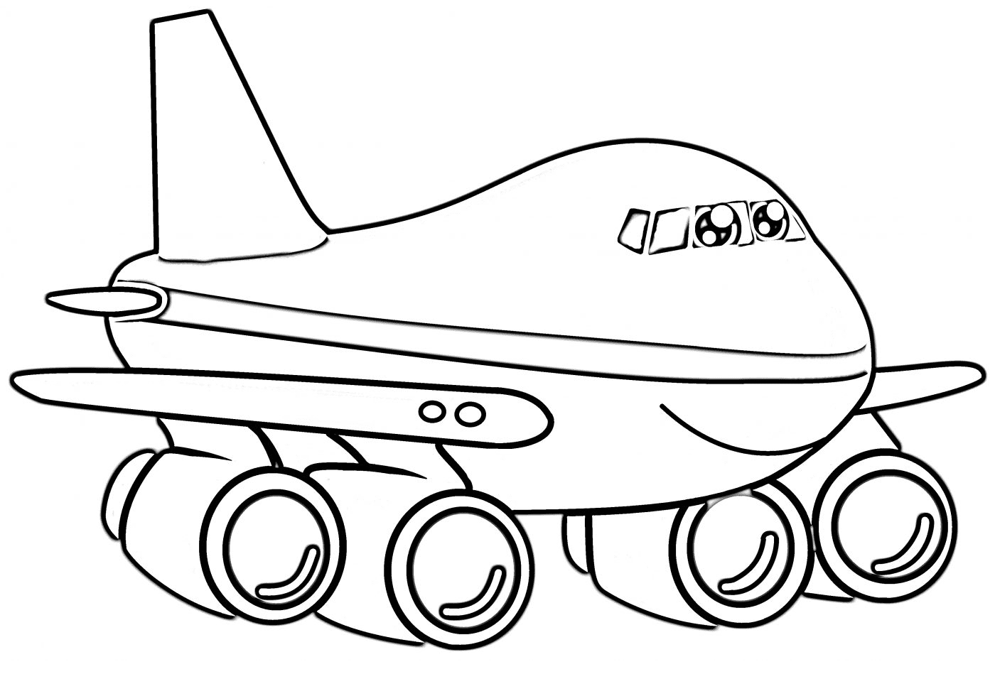 Cute Airplane Coloring Page