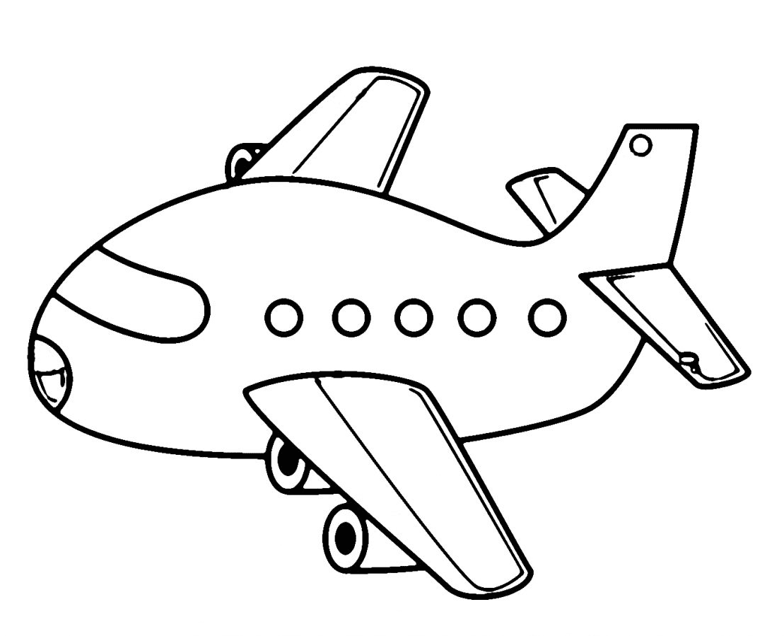 Cute Cartoon Airplane Coloring Page