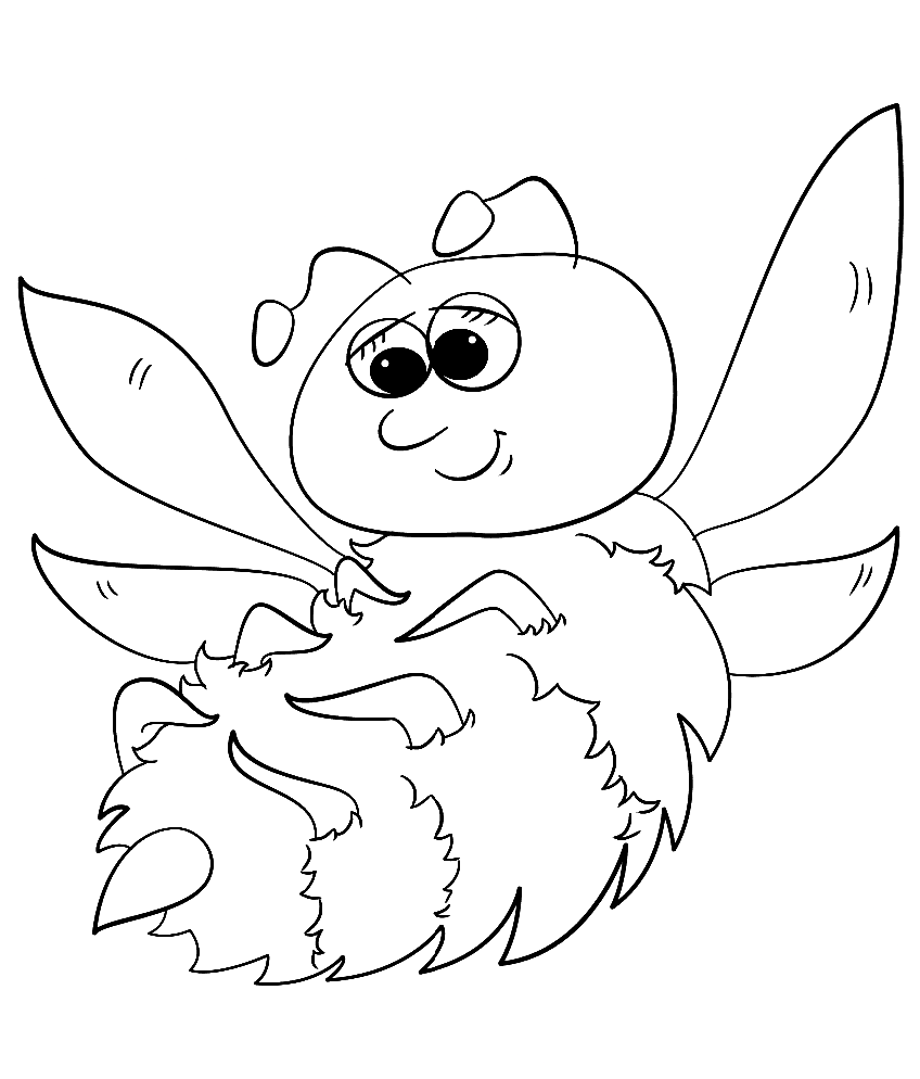 Cute Cartoon Bumblebee Coloring Pages