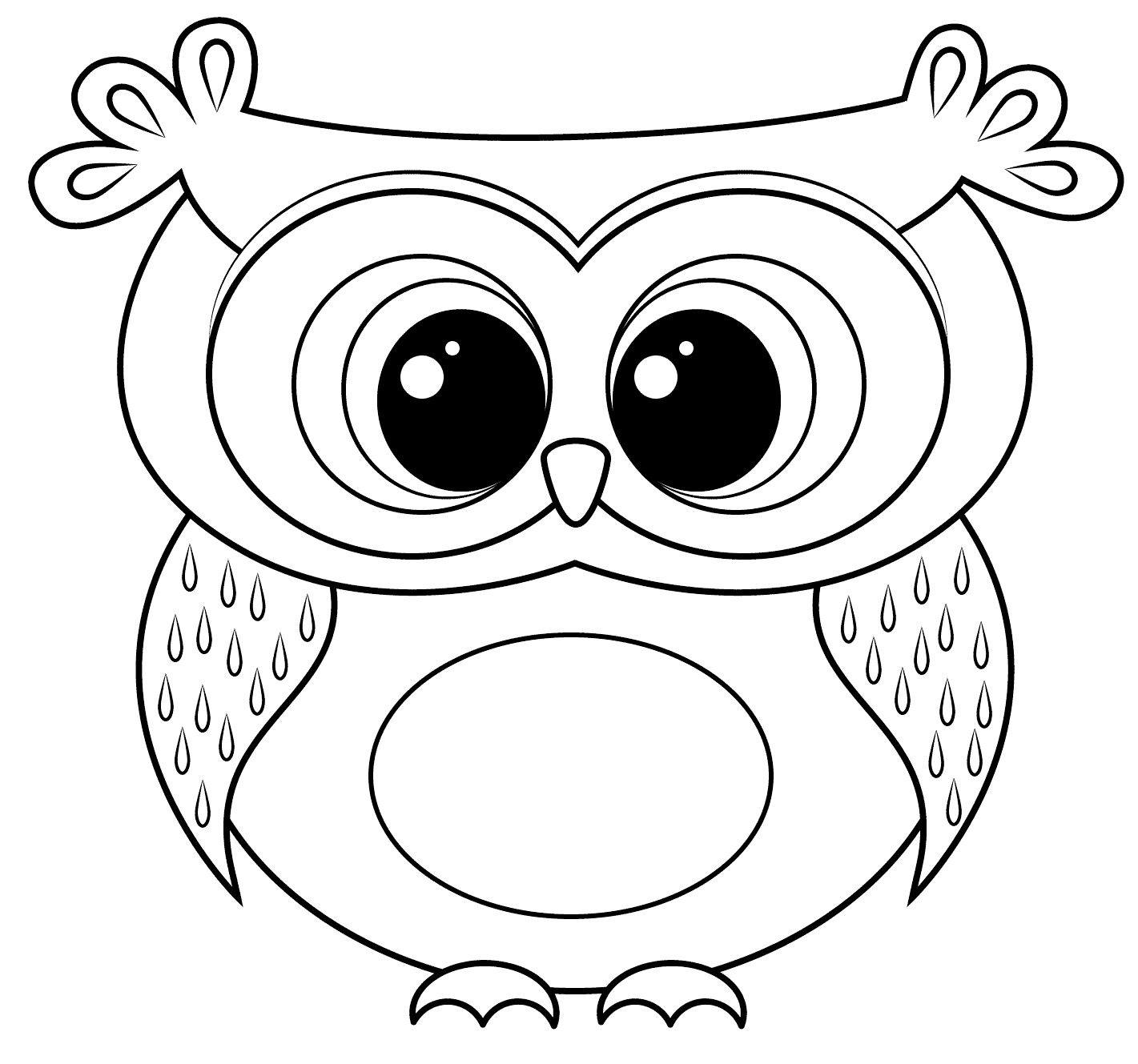 Cute Cartoon Owl Coloring Page