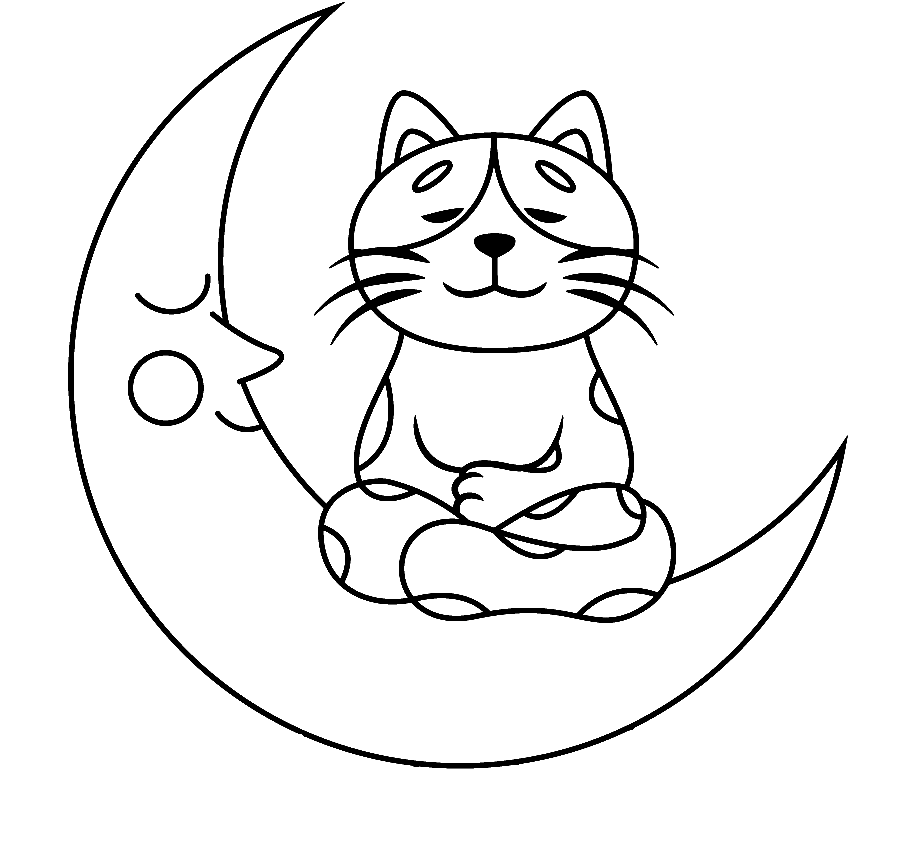 Süße Katze auf dem Mond von Moon