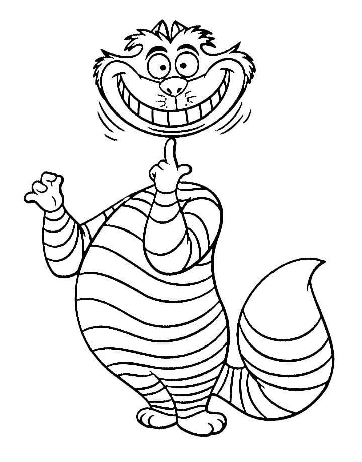 Cute Cheshire Cat Coloring Page