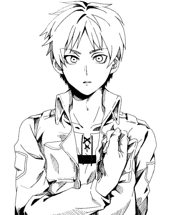 Cute Eren from Attack on Titan Coloring Page