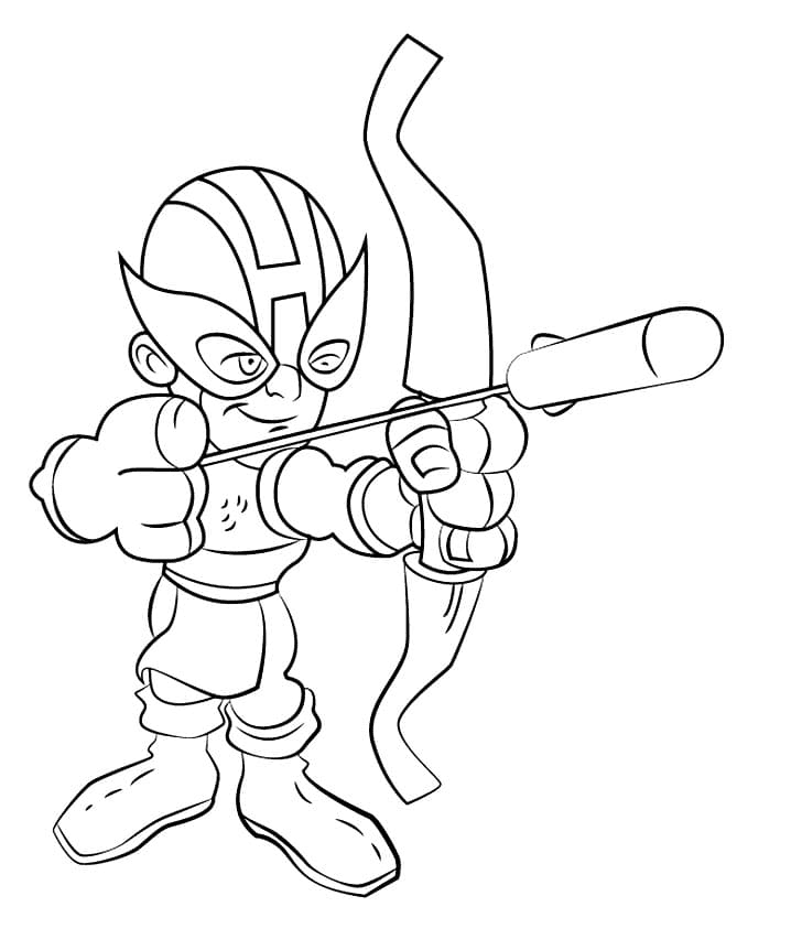 Cute Hawkeye Coloring Pages