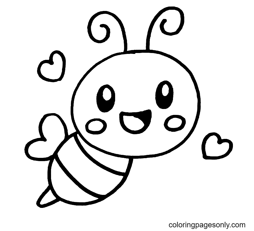 Cute Honey Bee Coloring Page