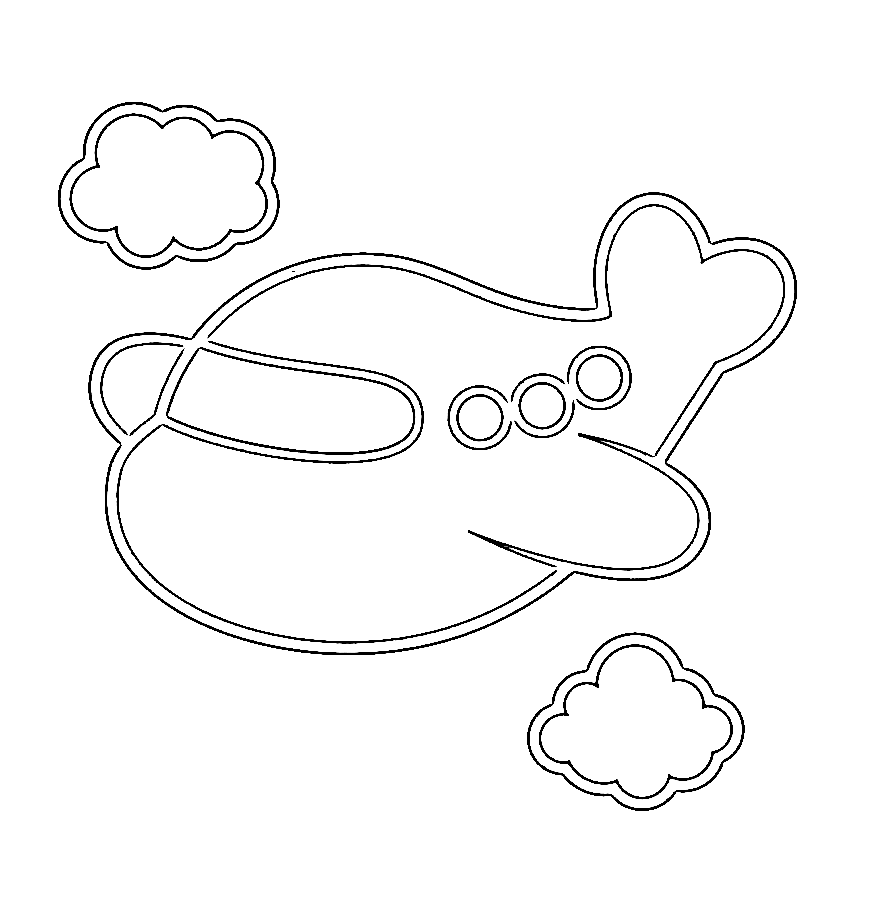 Cute Little Airplane Coloring Page