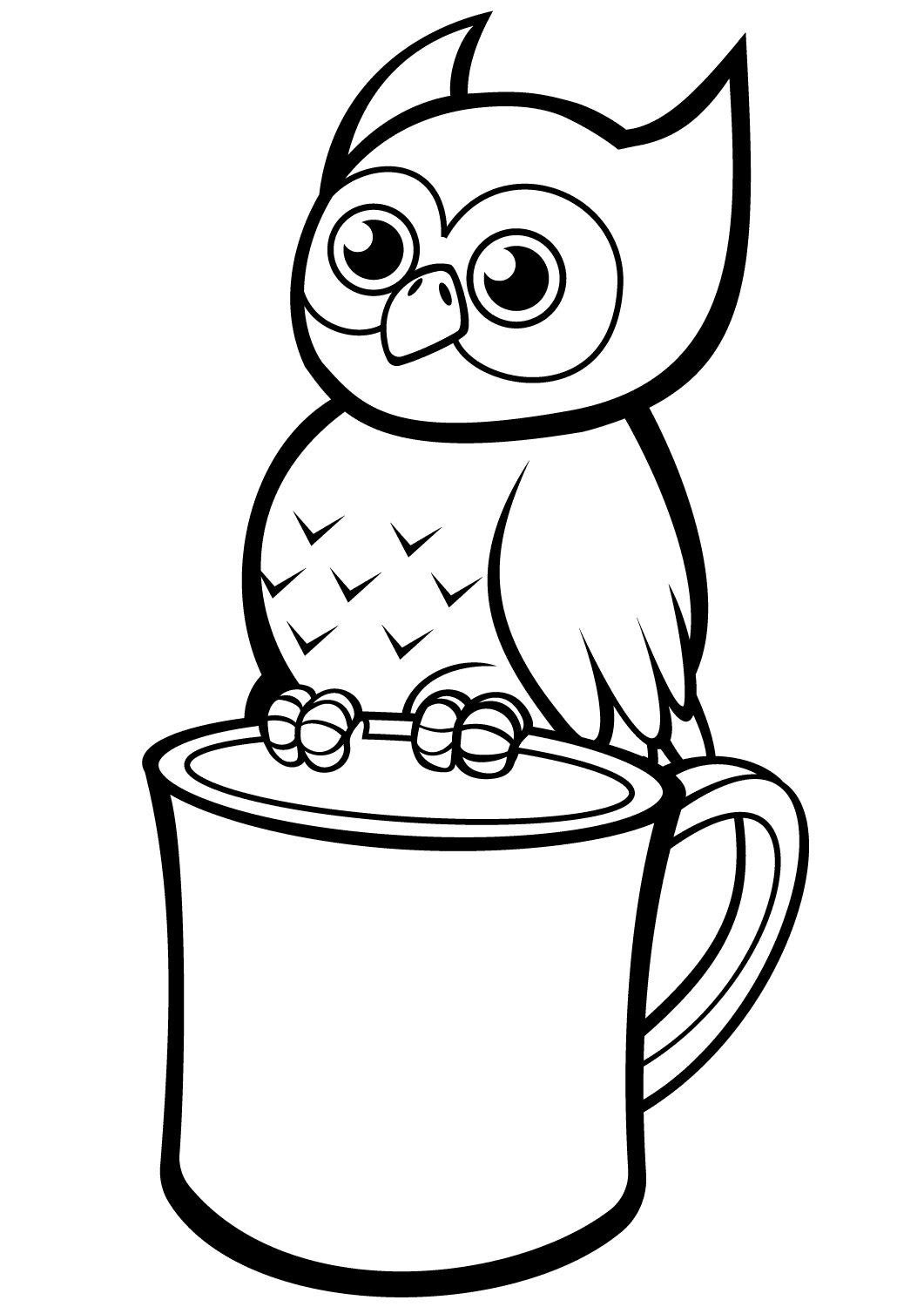 Lindo búho en una taza de Owl