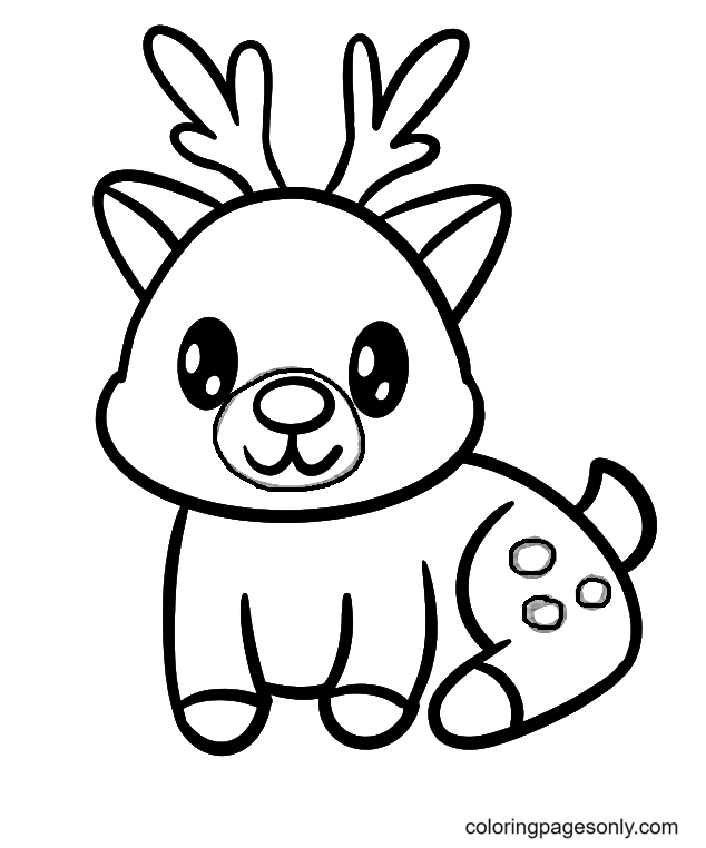 Cute Rudolph Reindeer Coloring Pages