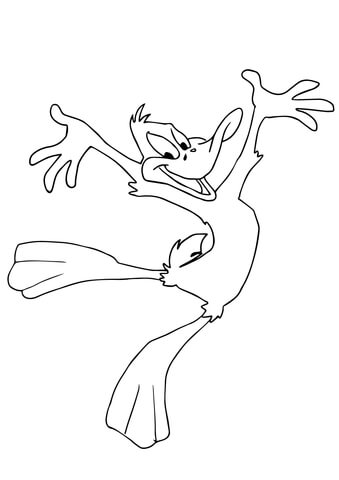 Daffy Duck Jumping Coloring Page
