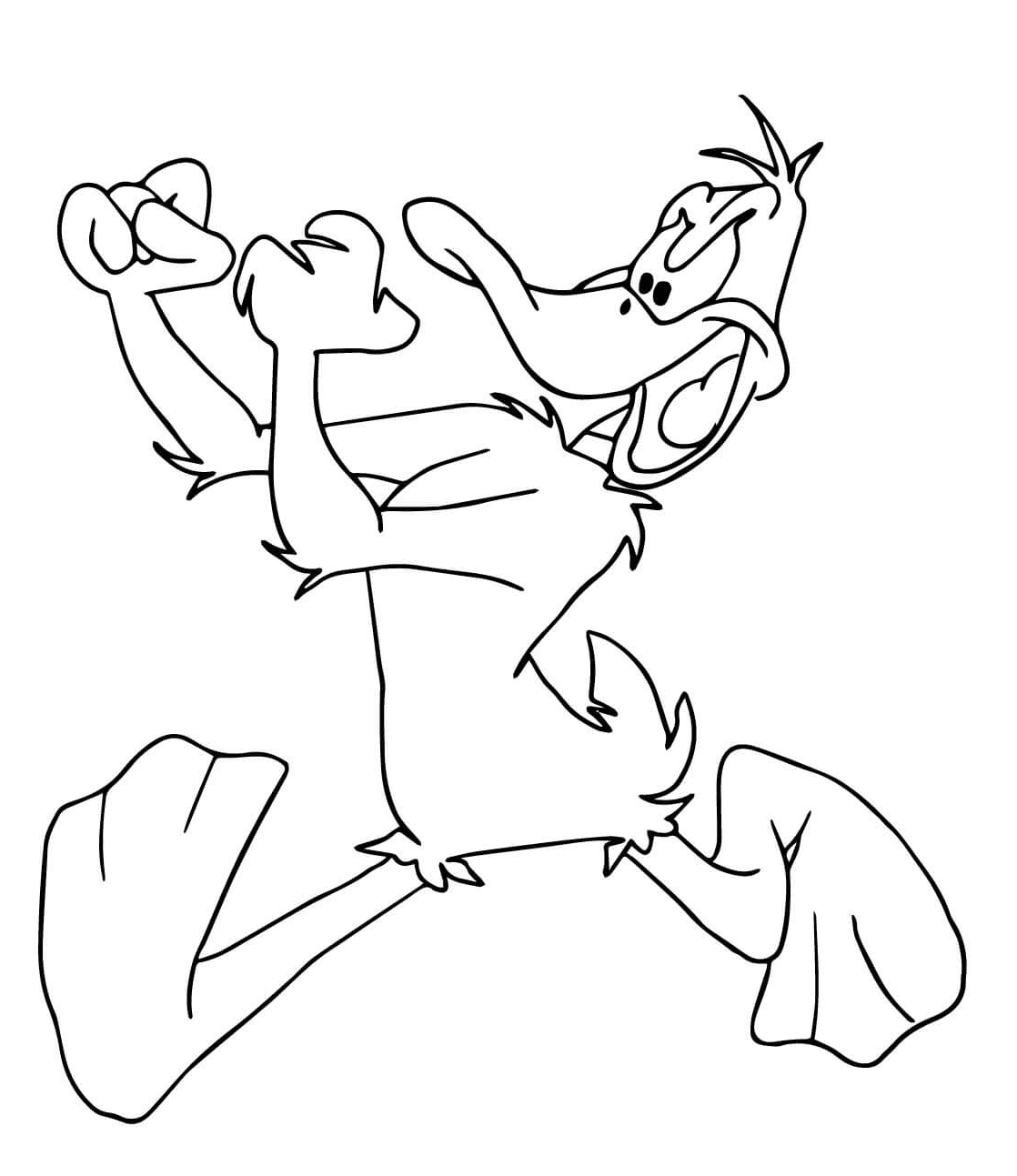 Daffy Duck Ready for a Fight Coloring Page