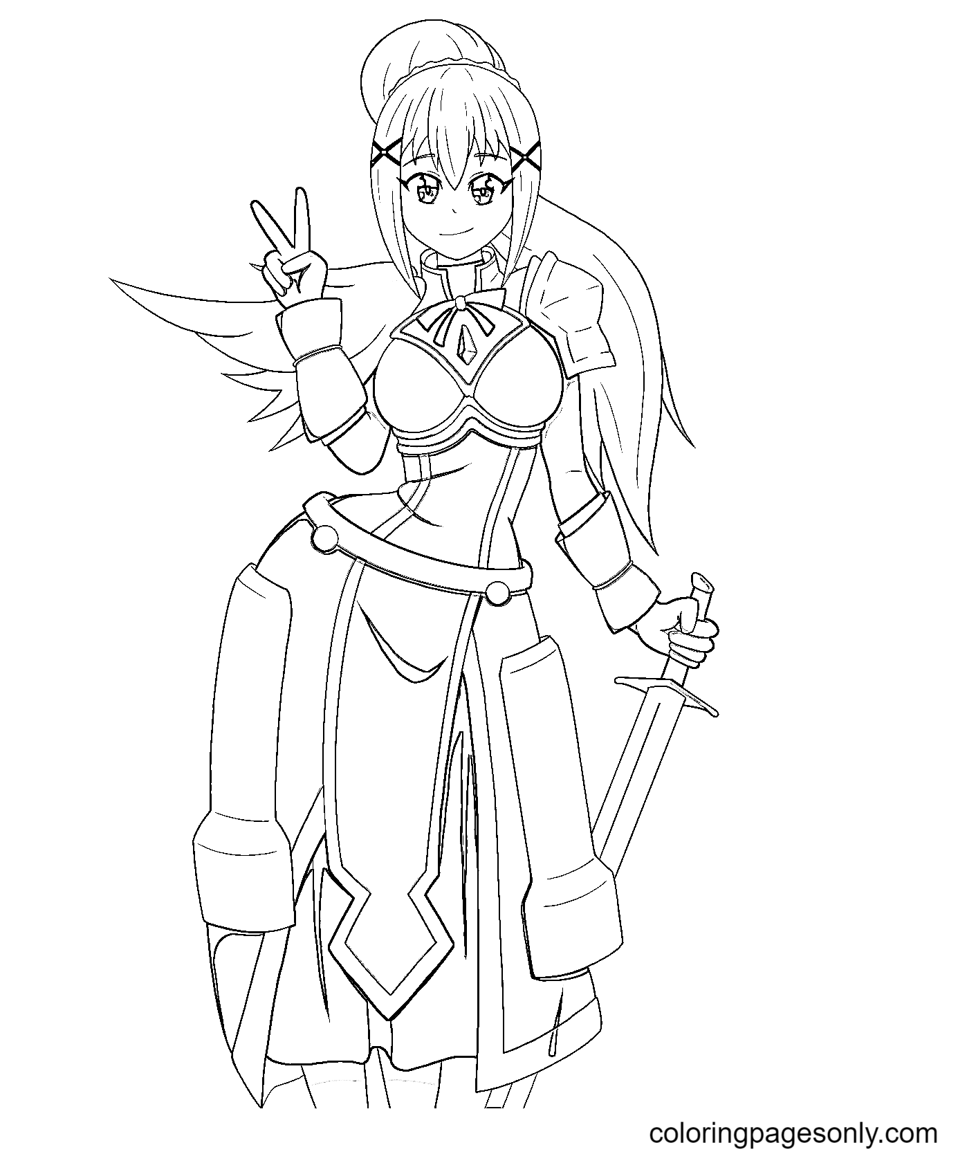Darkness with Armor Coloring Page