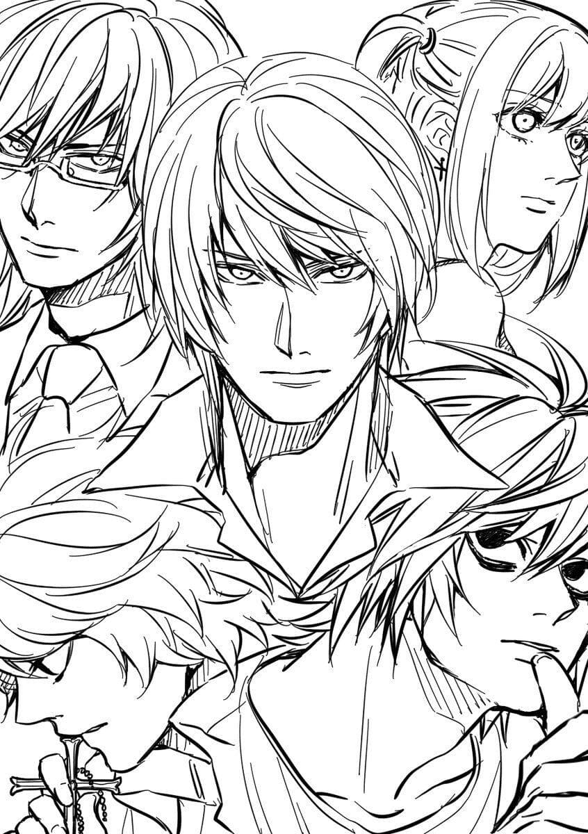 Death Note Characters Coloring Page