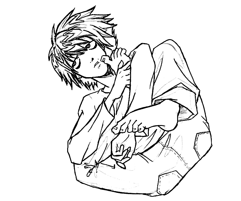 Death Note L Look Coloring Page