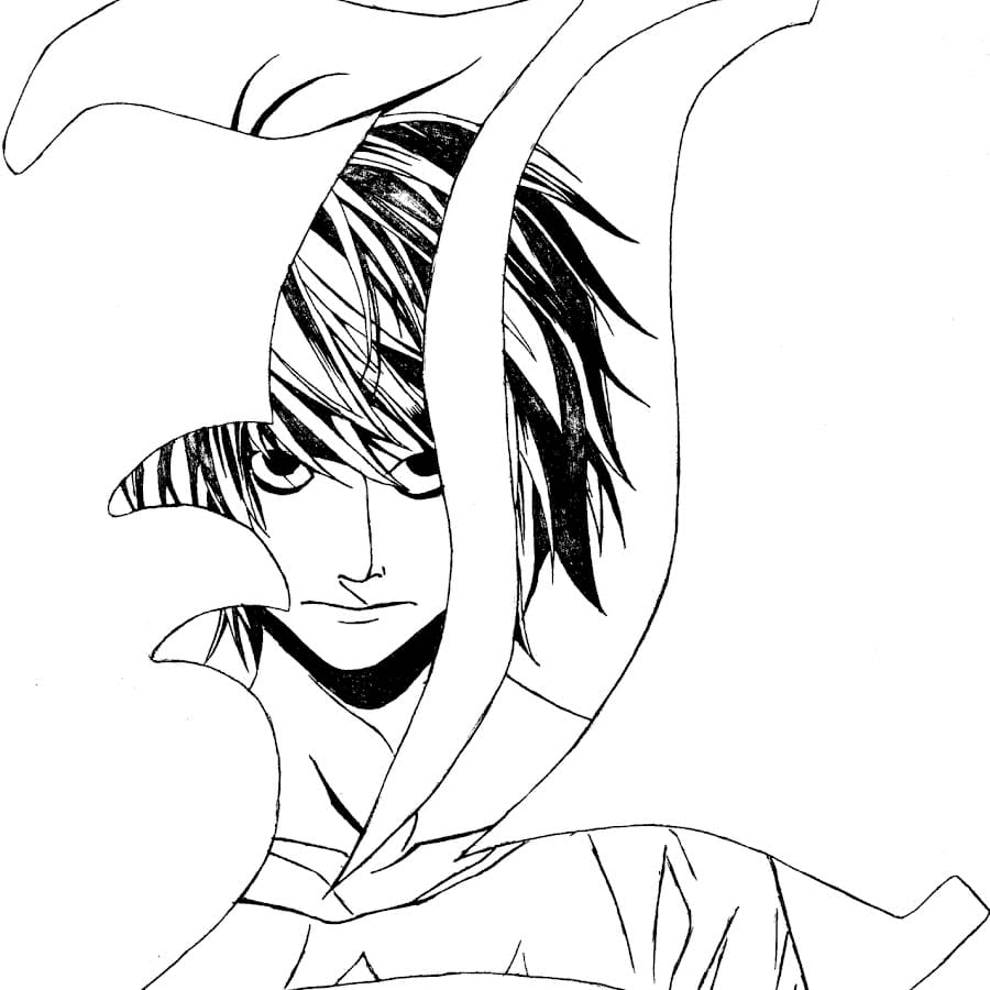 Death Note L Coloring Page