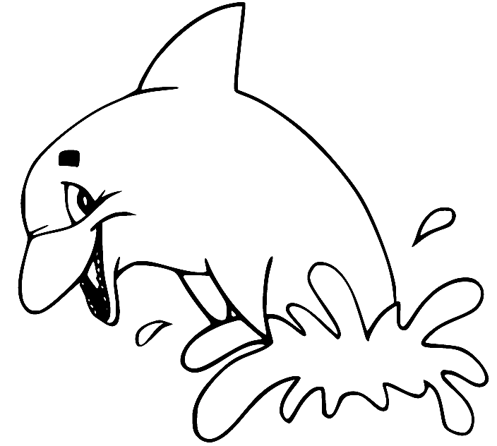 Dolphin Jumping out of the Sea Coloring Page