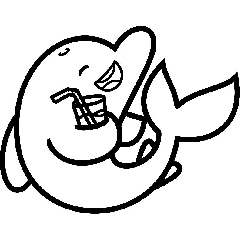 Dolphin Relax Coloring Page