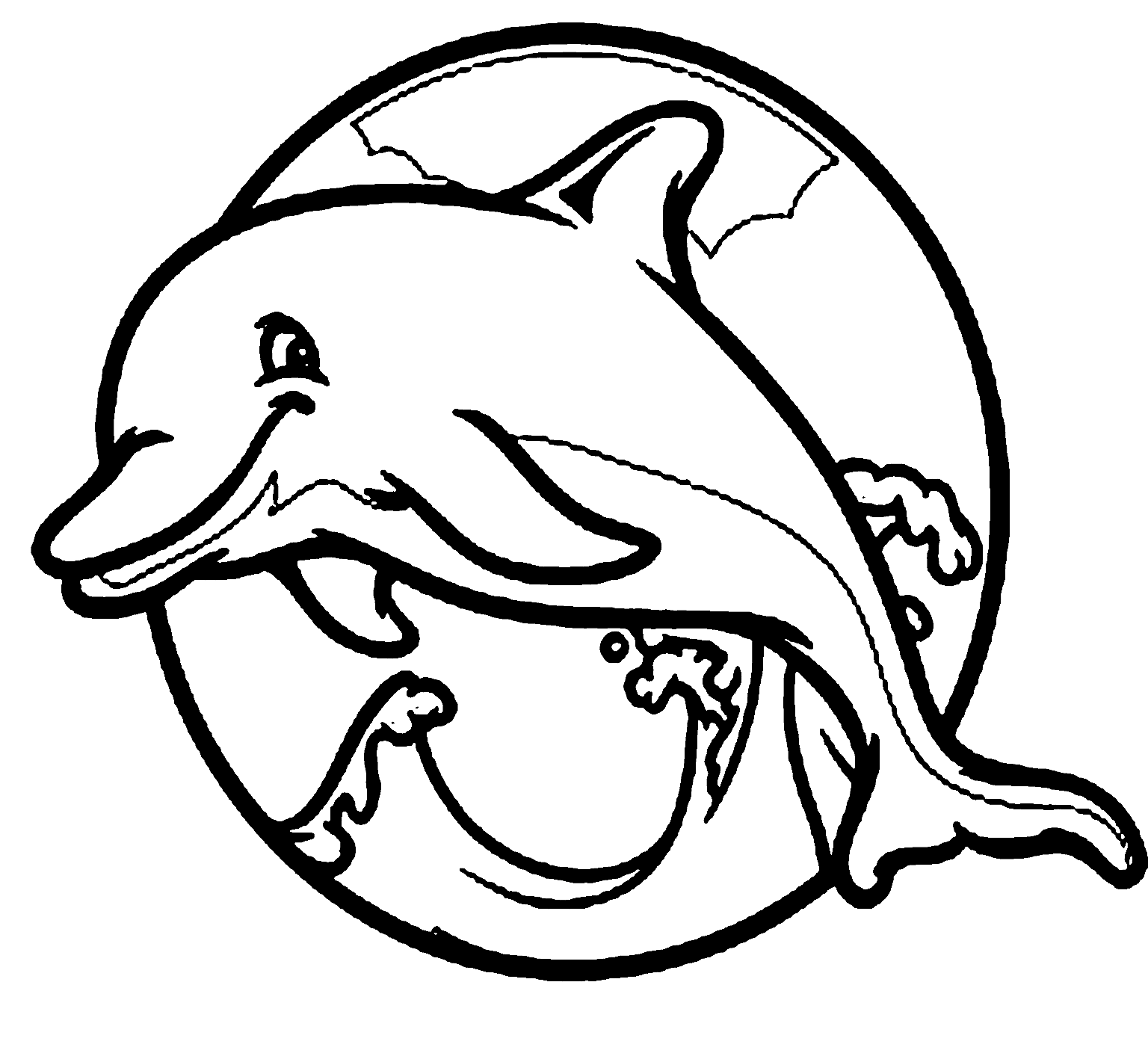 Dolphins For Kids Coloring Page