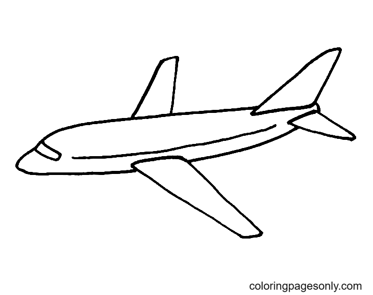Draw Airplane Easy Coloring Page