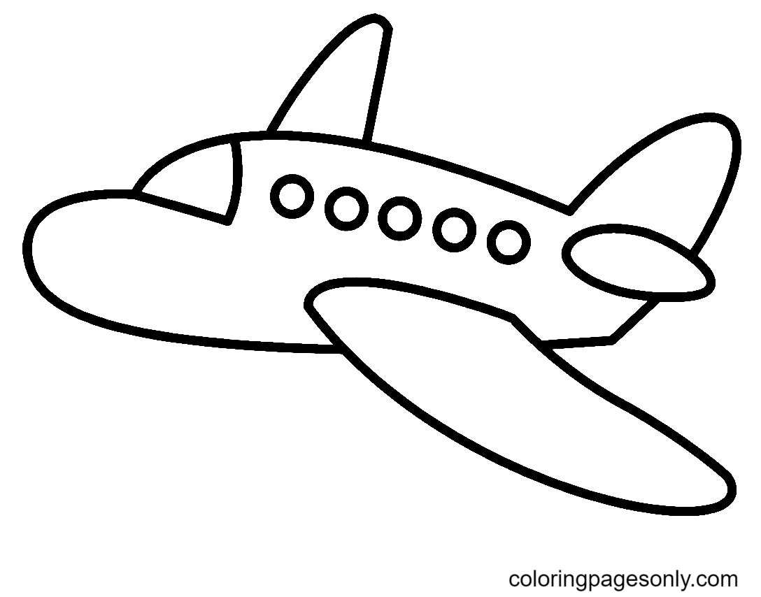 Teken vliegtuig kleurplaat