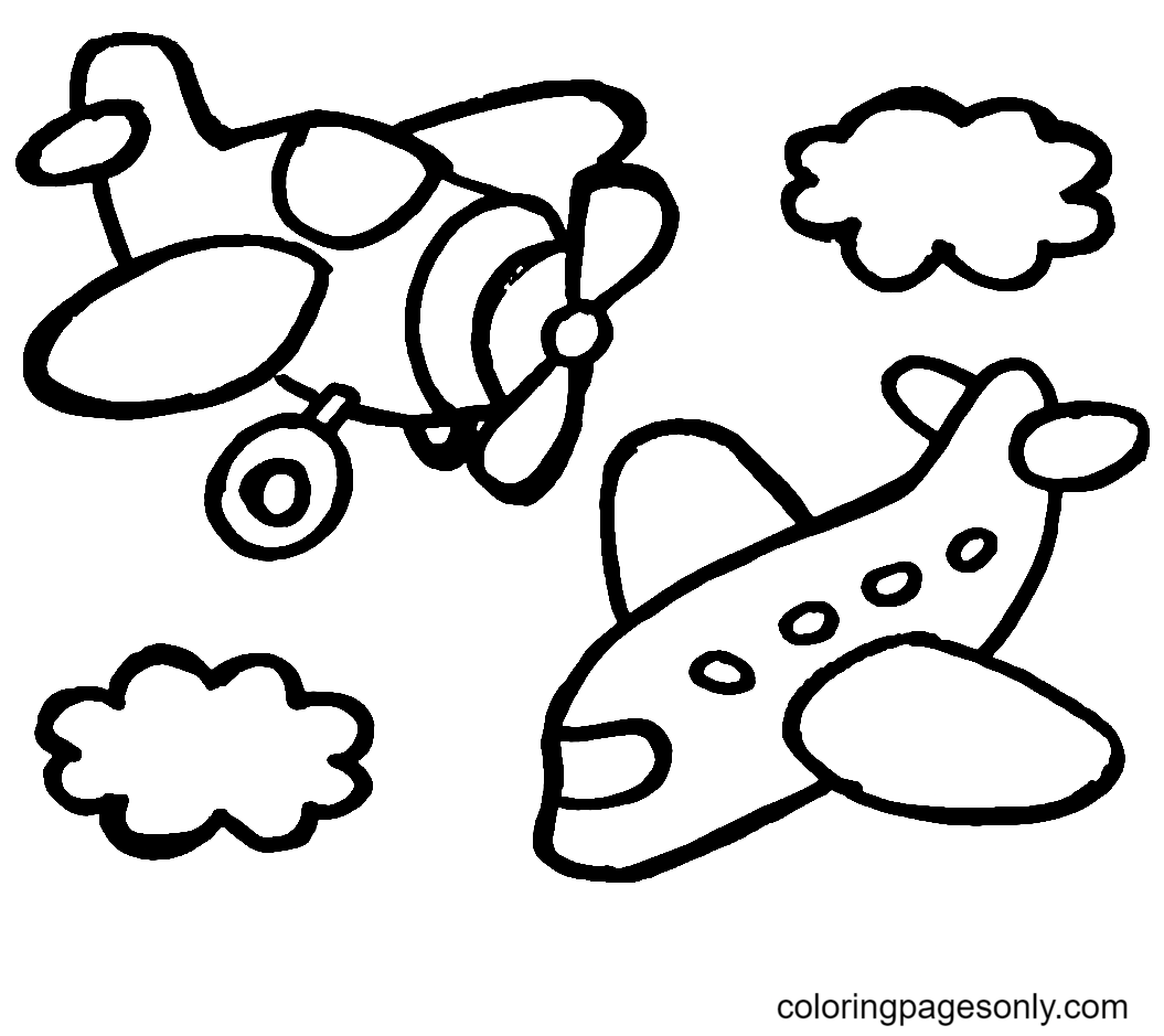 Teken vliegtuigen uit een vliegtuig