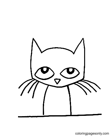 Desenhe Pete, o Gato, Página para Colorir Fácil
