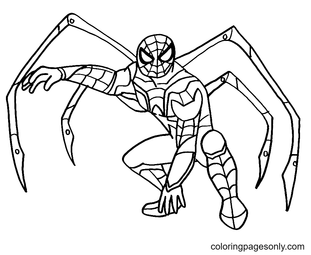 ارسم صفحة التلوين الرئيسية للرجل العنكبوت