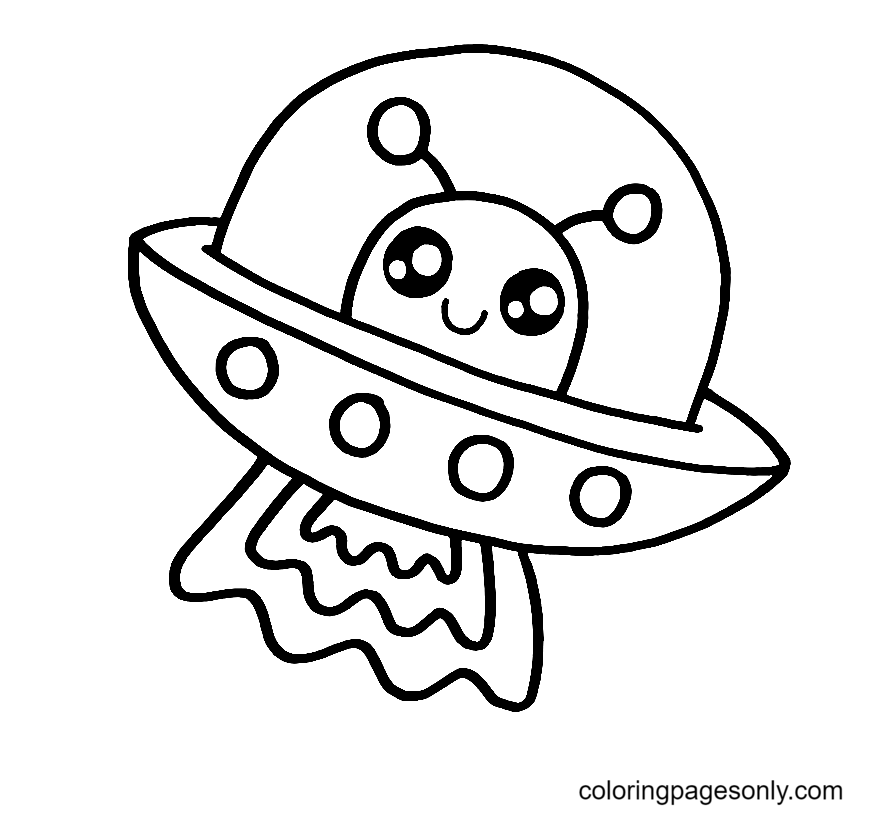 Desenhe um OVNI alienígena de Alien