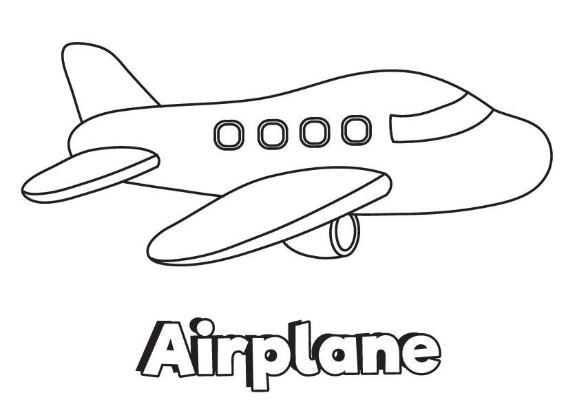 Eassy Airplane Coloring Page