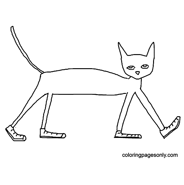 Eassy Pete the Cat Coloring Pages