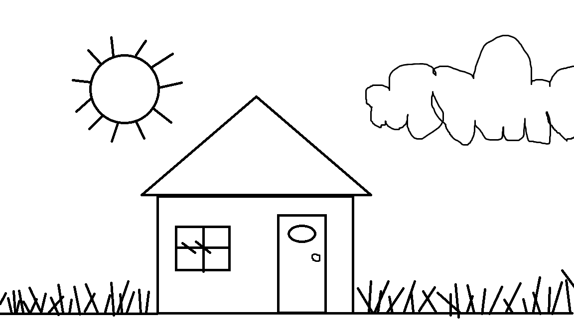 Easy House Coloring Page