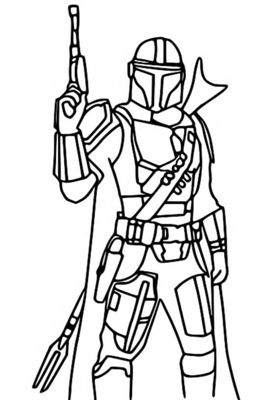 Easy Mandalorian Coloring Page
