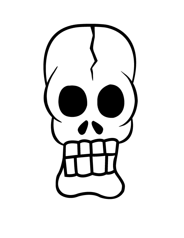Easy Skull Coloring Page