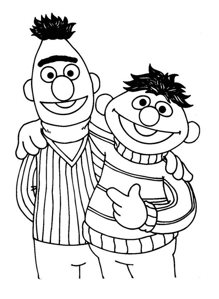 Ernie and Bert Coloring Page