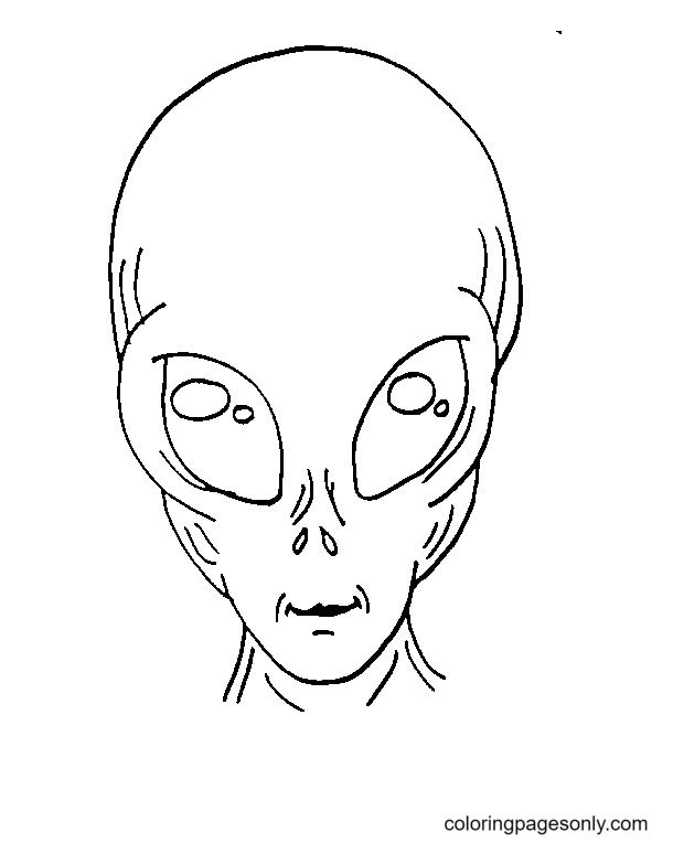 Face of Alien Coloring Page
