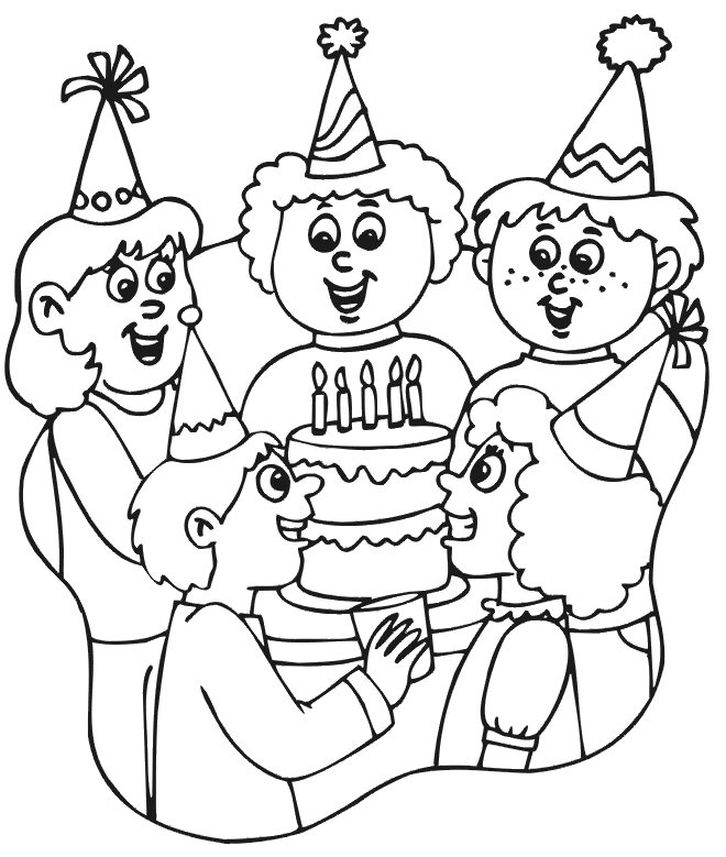 Family Birthday Coloring Page