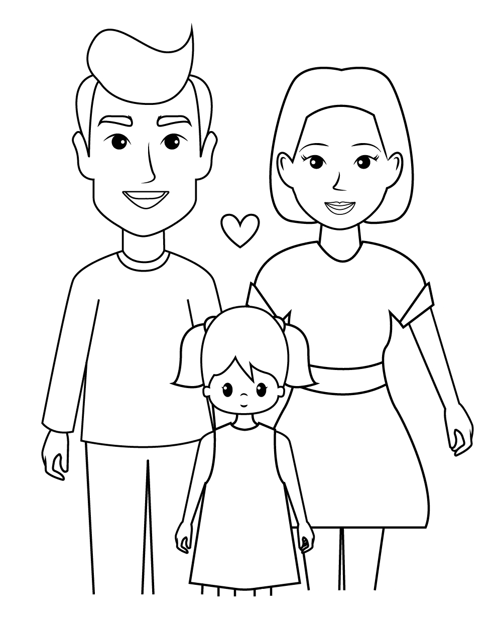 Family Home Coloring Pages