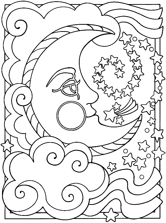 Fantasy Moon Coloring Pages
