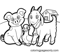 Páginas para colorir de animais de fazenda