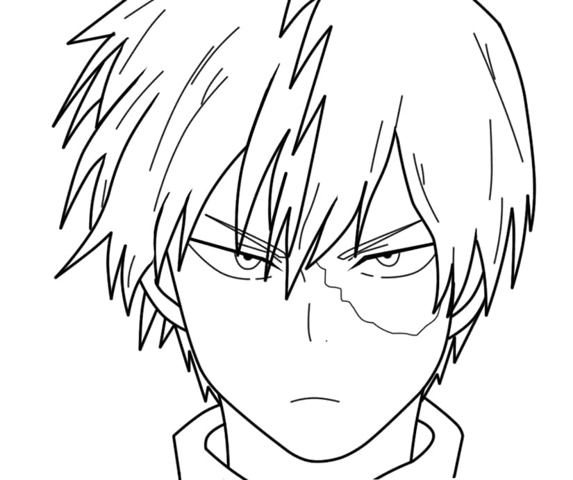 Fierce Todoroki Coloring Pages