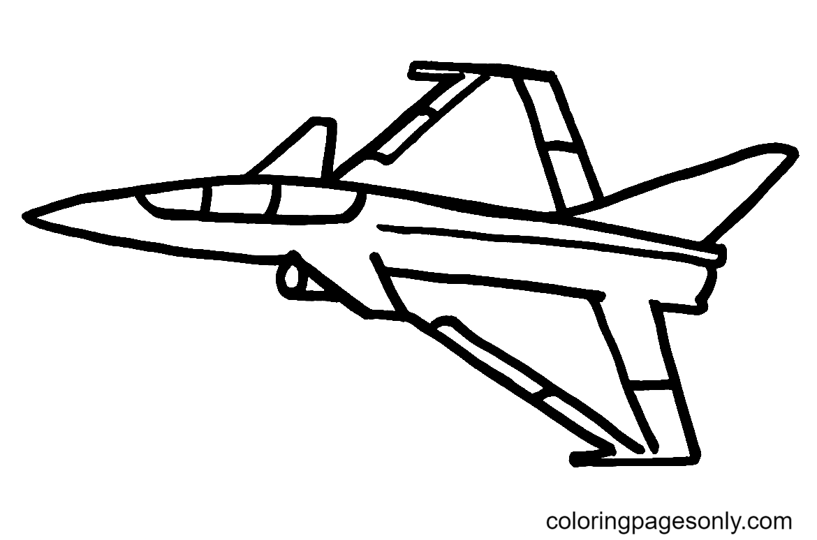 Fighter Jet Airplane Coloring Page
