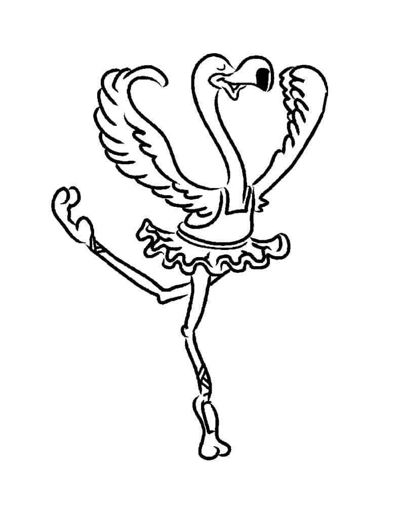 Flamingo Ballerina Coloring Pages