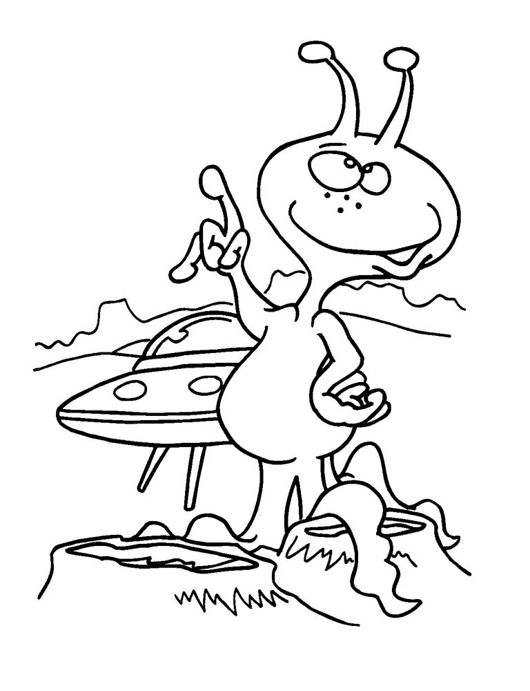 Free Alien Coloring Page