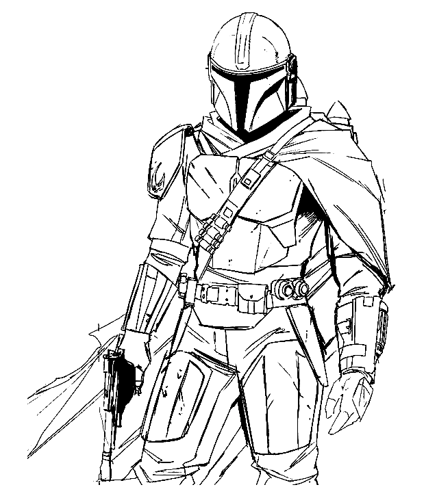 Free Mandalorian Coloring Pages